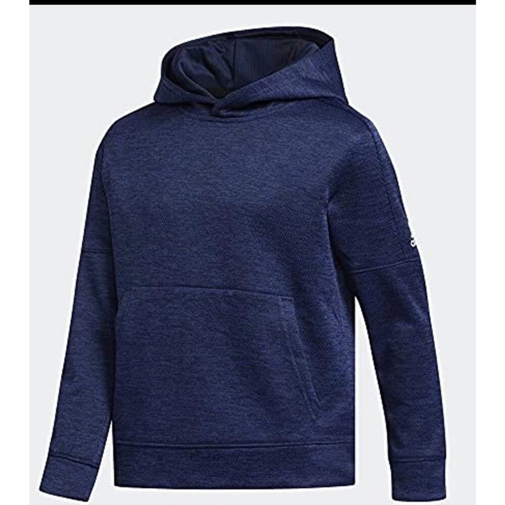 NWT adidas Youth Fleece Hoodie Team Issue $45 Sz Sz XL 15/16Y Navy Melange